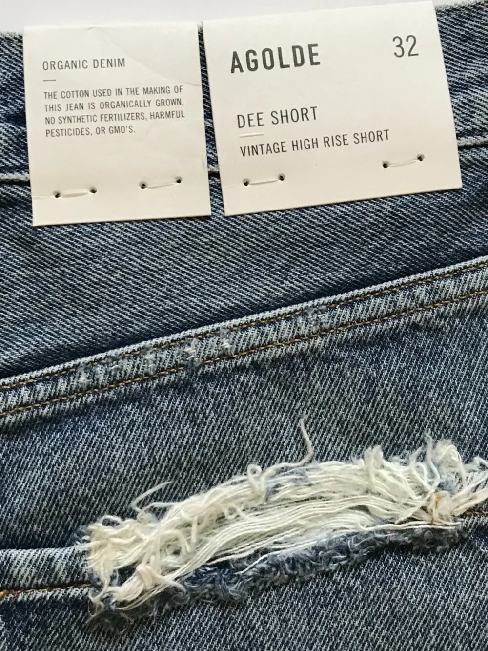 NWT Agolde Dee Vintage High Rise Cut Off Denim Jean Shorts Womens 32 Blue NEW